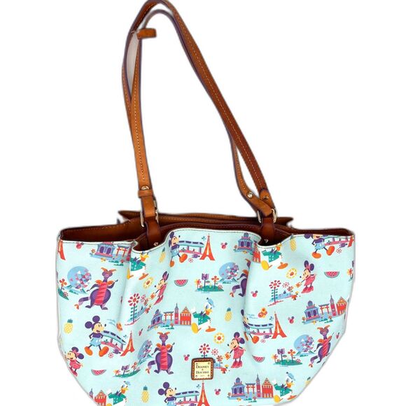 Disney Dooney & Bourke 2017 Flower Garden Festival Figment Flynn Large Tote Bag - Picture 7 of 16